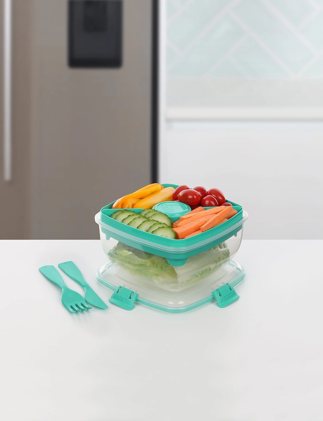 Salad Lunch Box with Dressing Pot